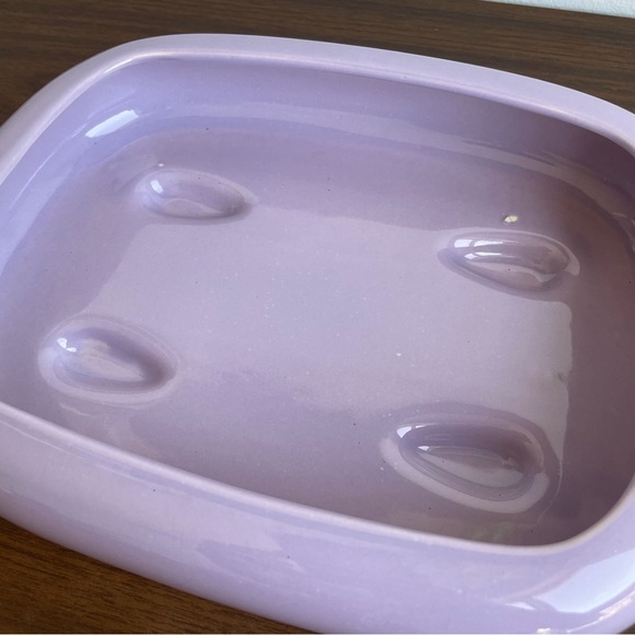 White Rose Lilac Purple Shallow Planter - Picture 4 of 6